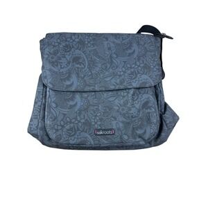 Sakroots Loyola Convertible Backpack Black Gray Paisley Purse Silver Tone